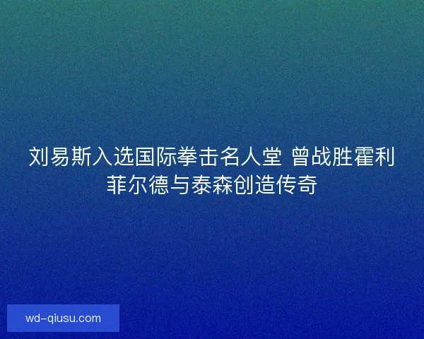 刘易斯入选国际拳击名人堂 曾战胜霍利菲尔德与泰森创造传奇 刘易斯入选国际拳击名人堂 曾战胜霍利菲尔德与泰森创造传奇