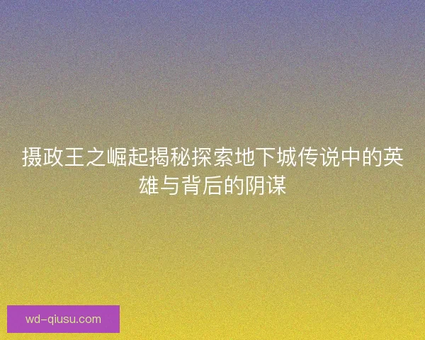 摄政王之崛起揭秘探索地下城传说中的英雄与背后的阴谋