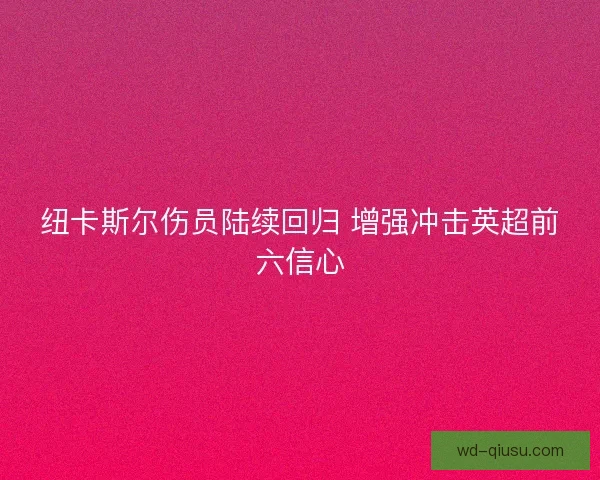 纽卡斯尔伤员陆续回归 增强冲击英超前六信心 纽卡斯尔伤员陆续回归 增强冲击英超前六信心